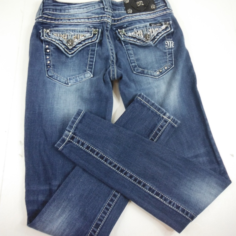 Miss Me Decorative Pocket Denim Skinny Jeans -26 - Picture 7 of 8